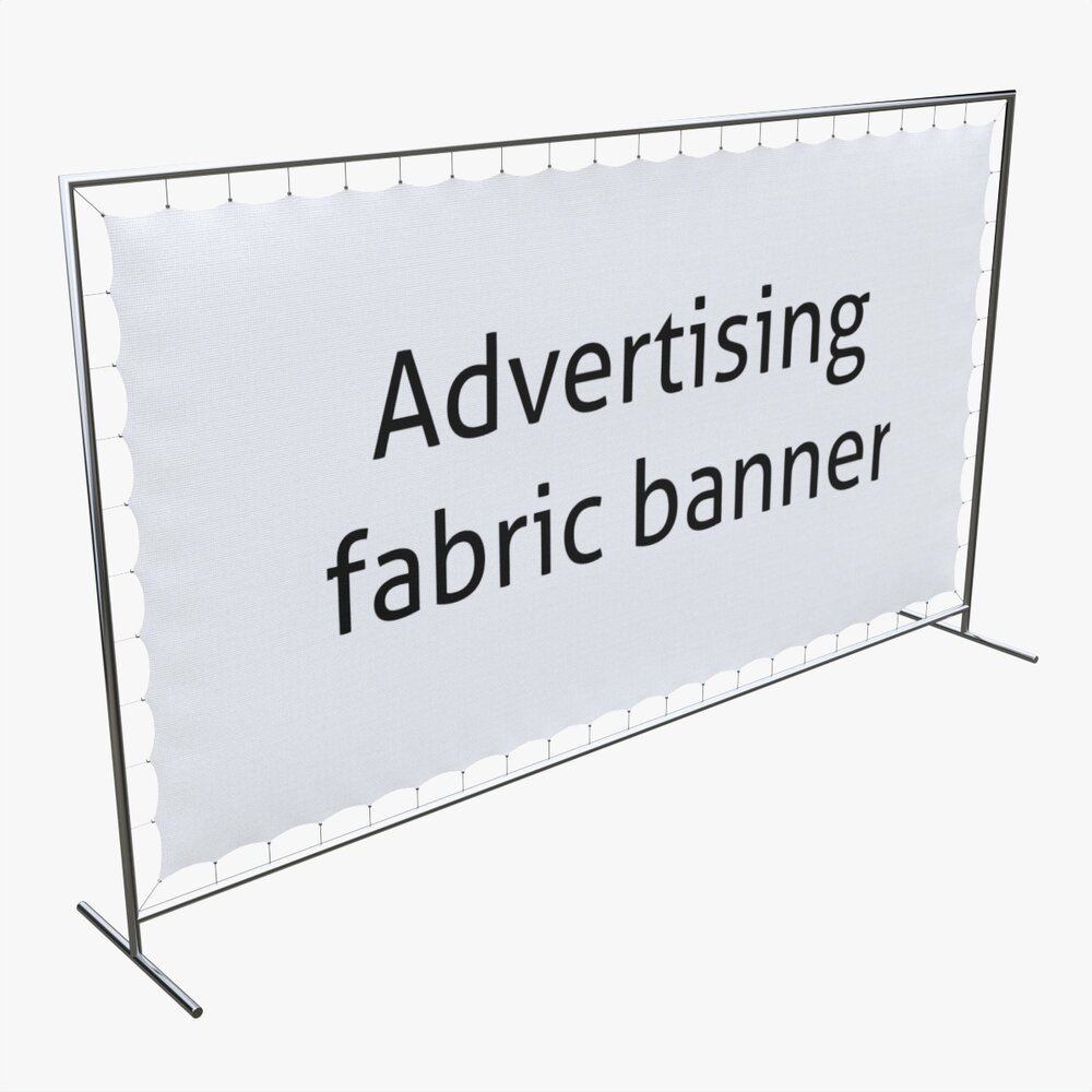 Advertising Press Wall With Fabric Banner 3d model
