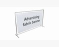 Advertising Press Wall With Fabric Banner 3d model