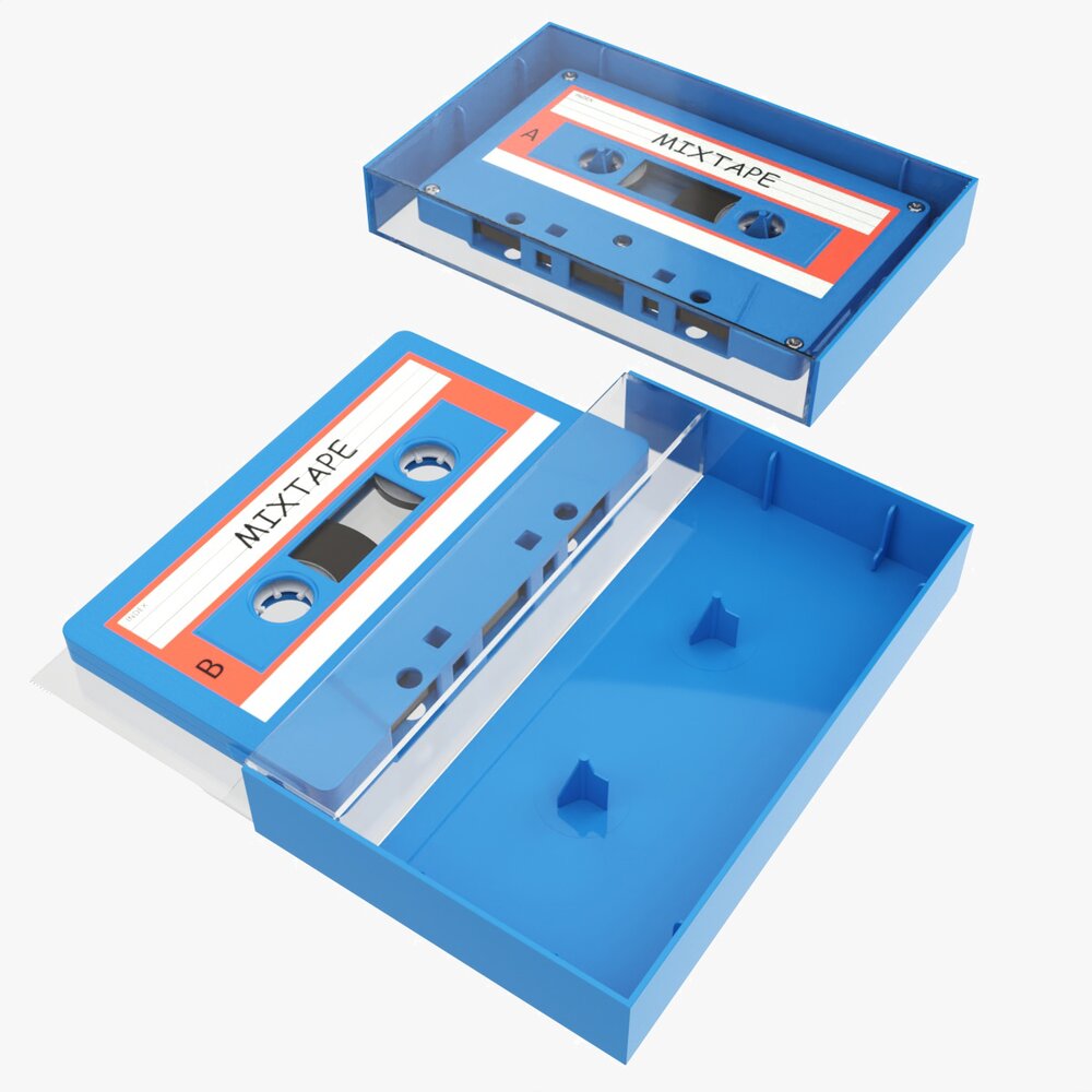 Audio Cassette With Cover 02 3Dモデル