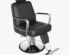 Barber Chair For Barbershop Salon Leather Modello 3D