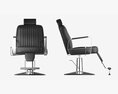 Barber Chair For Barbershop Salon Leather 3D модель