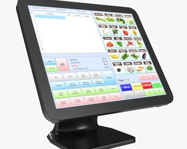 Cash Register POS With Touch Screen 3D-Modell