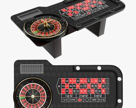 Casino European Table With Roulette Wheel Modèle 3D