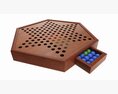 Chinese Checkers Wooden Board Table Game Boxed 3d model