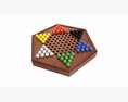 Chinese Checkers Wooden Board Table Game Unboxed 3D модель