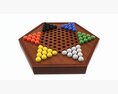 Chinese Checkers Wooden Board Table Game Unboxed 3D 모델 
