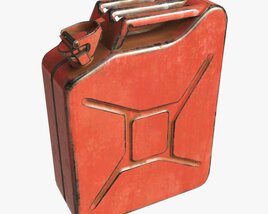 Classic Metal Jerrycan 01 Red Dirty 3D model