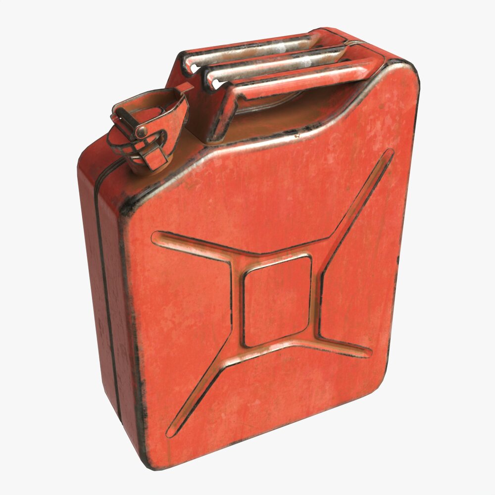 Classic Metal Jerrycan 01 Red Dirty Modelo 3d
