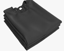 Clothing Classic Men T-shirts Stacked Black 3D模型