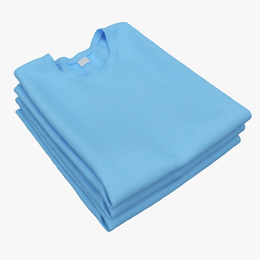 Clothing Classic Men T-shirts Stacked Blue Modèle 3d