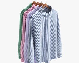 Clothing Long Sleeve Formal Shirts Men On Hanger 1 3D模型