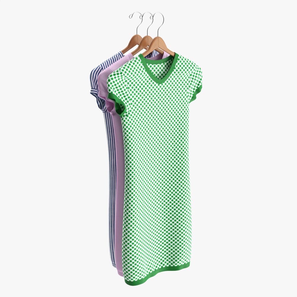 Clothing Short Sleeve Everyday Dress Medium On Hanger Modello 3D