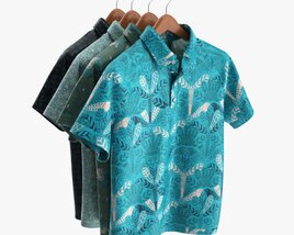 Clothing Short Sleeve Polo Shirts Men On Hanger 1 Modèle 3D