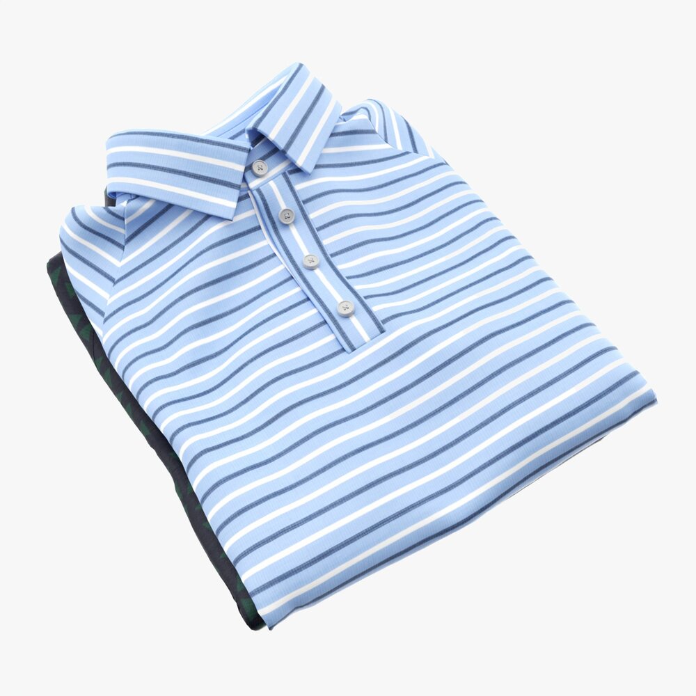 Clothing Short Sleeve Polo Shirts Men Stacked 1 Modèle 3D