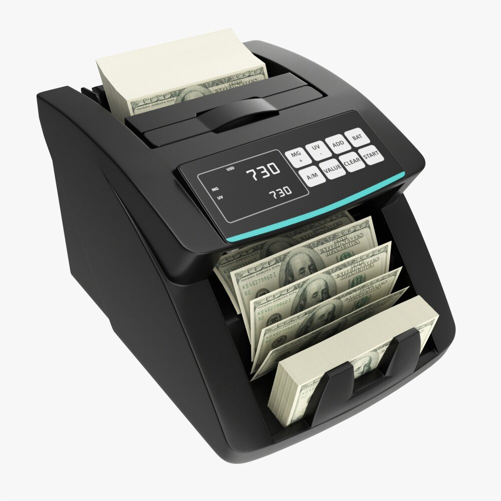 Electronic Money Counting Machine 3D 모델 