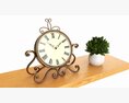 Floating Wooden Shelves With Decorations And Plants 3D модель