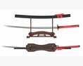 Japanese Sword Katana On A Two Stand Modèle 3d