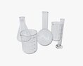 Laboratory Glassware Flasks Measuring Cups 3d model