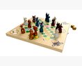 Ludo Animals Wooden Board Table Game Modèle 3d