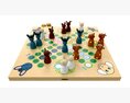 Ludo Animals Wooden Board Table Game 3D 모델 