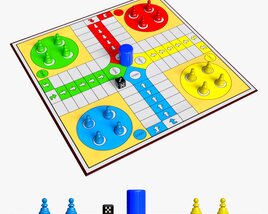 Ludo Traditional Board Table Strategy Game Modello 3D