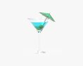 Martini Glass With Olive And Umbrella 3Dモデル