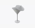 Martini Glass With Olive And Umbrella 3D модель