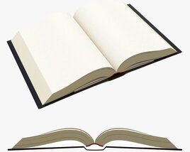 Open Book With Blank Pages And Bookjacket 3D model