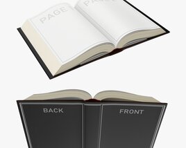 Open Book With Blank Pages And Bookjacket Mockup 3D-Modell