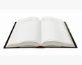 Open Book With Blank Pages And Bookjacket Mockup Modello 3D