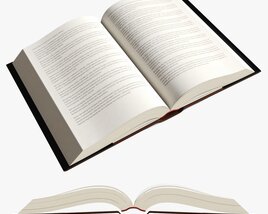 Open Book With Bookjacket And Text 3D model