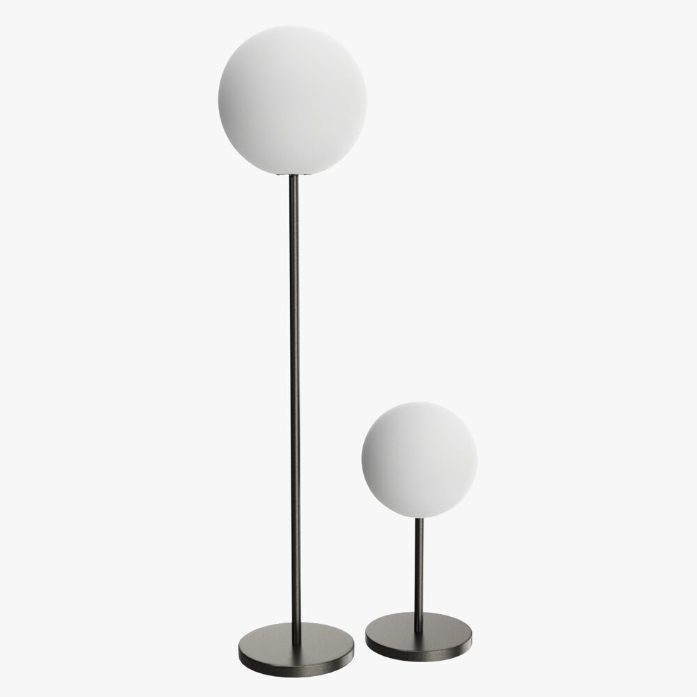 Outdoor And Indoor Cordless Table And Floor Lamp Set Modèle 3D