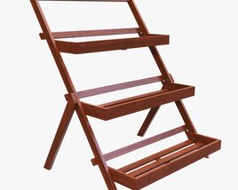 Outdoor And Indoor Folding Wood Shelving Modello 3D