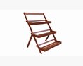 Outdoor And Indoor Folding Wood Shelving 3D-Modell