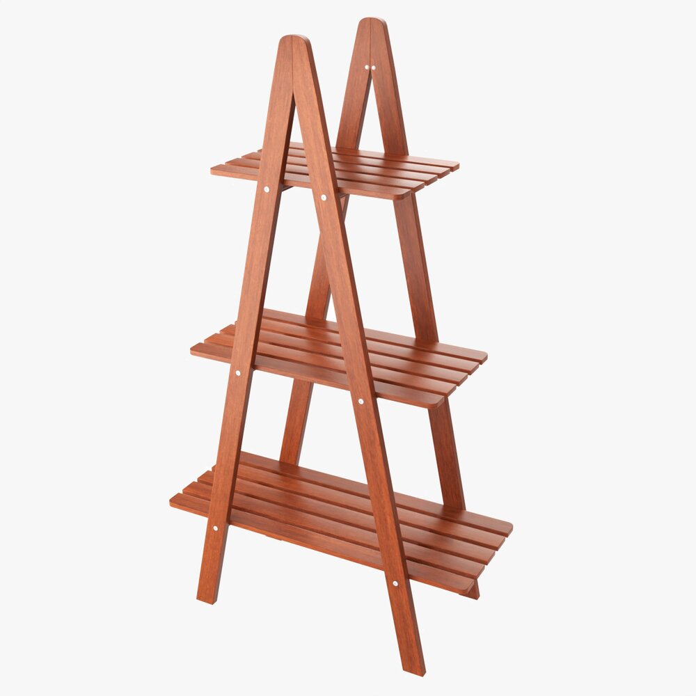 Outdoor And Indoor Wood Shelving 3D-Modell