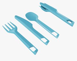 Outdoor Cutlery Set Knife Fork Spoon Modello 3D