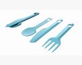 Outdoor Cutlery Set Knife Fork Spoon 3D 모델 