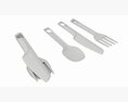 Outdoor Cutlery Set Knife Fork Spoon Modelo 3d