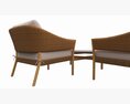 Outdoor Set 2 Seater Sofa Chair Coffee Table 02 Modello 3D