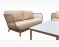 Outdoor Set 3 Seater Sofa Chair Coffee Table 01 3D модель