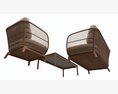 Outdoor Set 3 Seater Sofa Chair Coffee Table 01 3D 모델 