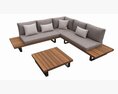 Outdoor Set 5 Seater Corner Sofa Coffee Table Modelo 3d