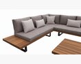 Outdoor Set 5 Seater Corner Sofa Coffee Table 3D-Modell