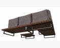 Outdoor Set 5 Seater Corner Sofa Coffee Table 3D 모델 