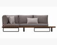 Outdoor Set 5 Seater Corner Sofa Coffee Table 3D-Modell