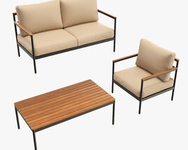 Outdoor Set Seater Sofa Chair Coffee Table 01 Modello 3D