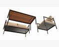 Outdoor Set Seater Sofa Chair Coffee Table 01 3D 모델 