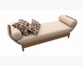 Outdoor Wood Sun Lounger With Cushions 01 3Dモデル
