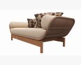 Outdoor Wood Sun Lounger With Cushions 01 Modelo 3d