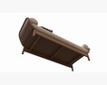 Outdoor Wood Sun Lounger With Cushions 01 3D模型